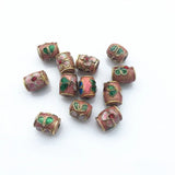 10pcs Enameling Cylindrical Beads DIY Chinese Cloisonne Rectangle Beads