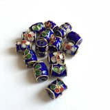 10pcs Enameling Cylindrical Beads DIY Chinese Cloisonne Rectangle Beads