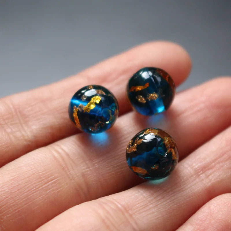 10pcs Ocean Foil Lampwork Beads for DIY Jewelry Making