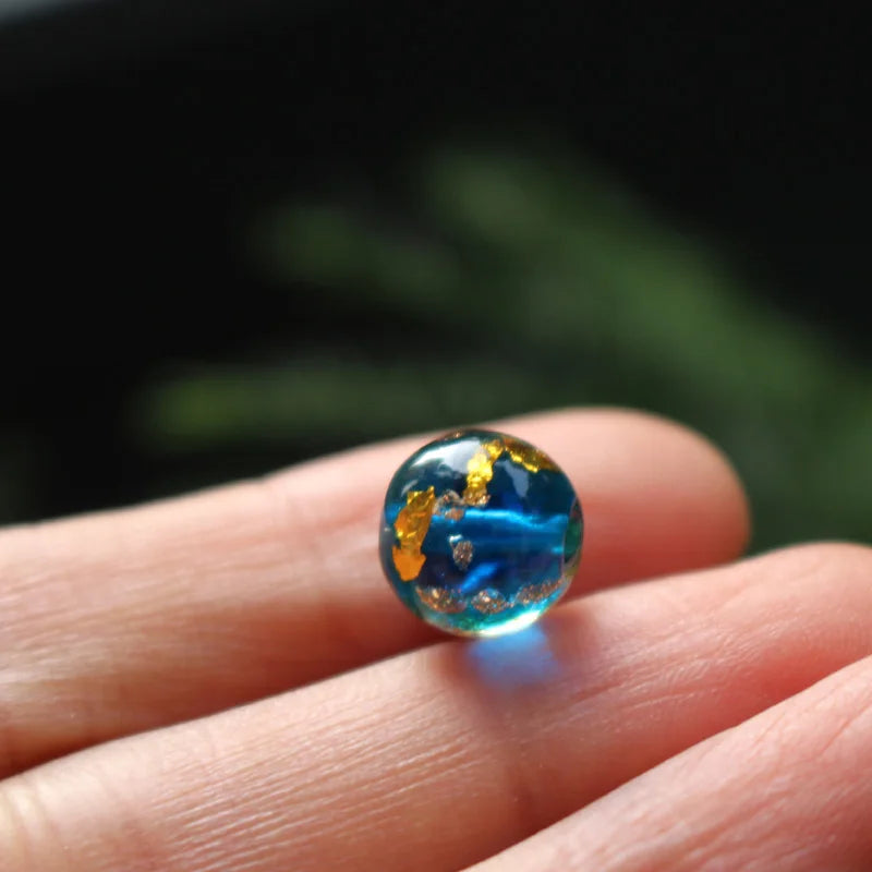 10pcs Ocean Foil Lampwork Beads for DIY Jewelry Making