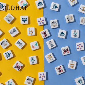 10pcs Cartoon Logo Beads Enamel Square Tila Beads For Bracelet Making