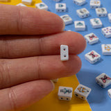10pcs Cartoon Logo Beads Enamel Square Tila Beads For Bracelet Making