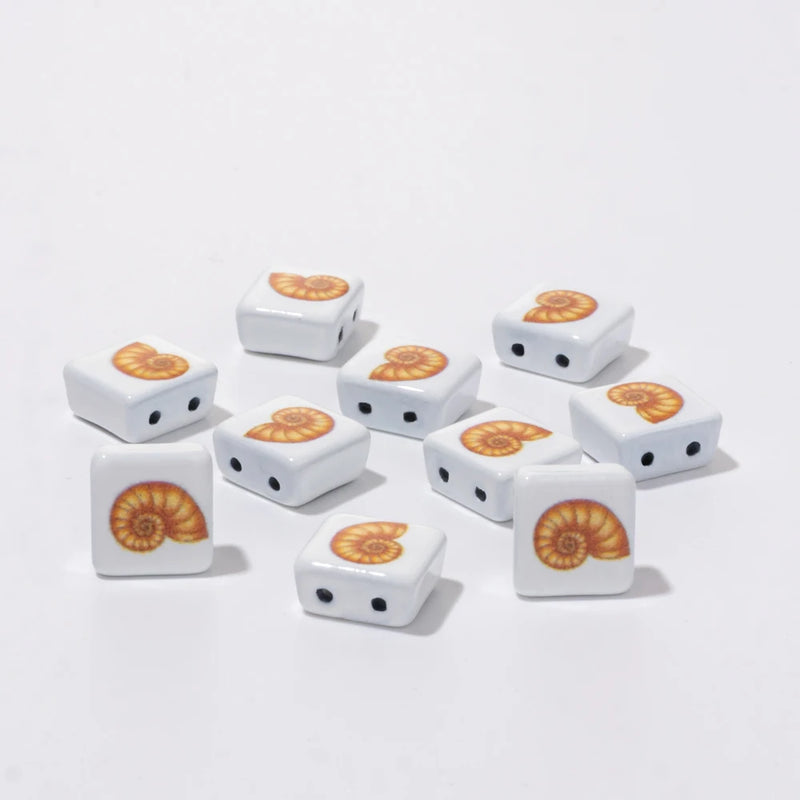 10pcs Cartoon Logo Beads Enamel Square Tila Beads For Bracelet Making