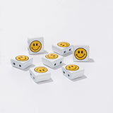 10pcs Cartoon Logo Beads Enamel Square Tila Beads For Bracelet Making