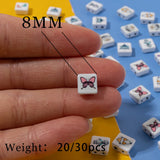 10pcs Cartoon Logo Beads Enamel Square Tila Beads For Bracelet Making
