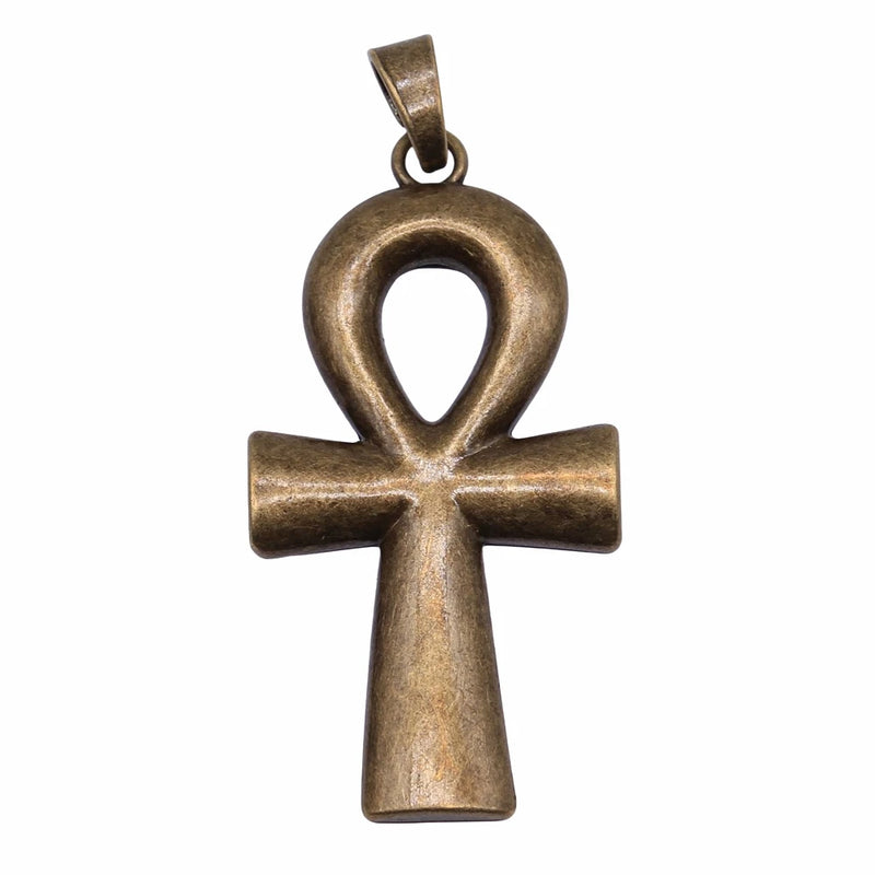 10pcs Large Cross Pendant Charm, Ankh Cross Charm for Necklace Making