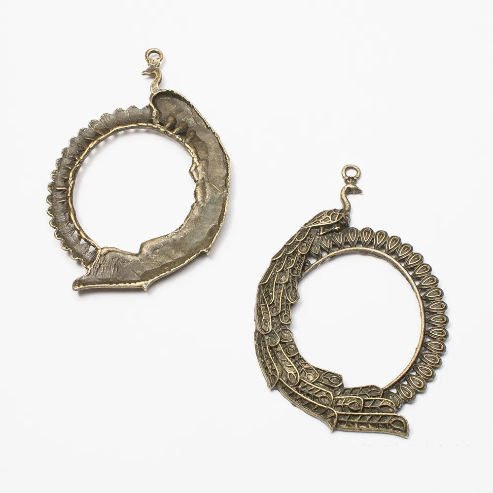 10pcs Antique Silver Bird Peacock Charms Metal Pendants for Jewelry Making