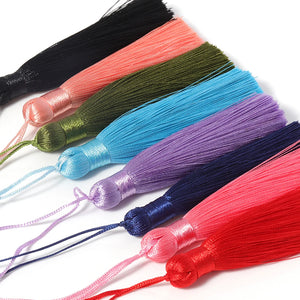 10pcs 8cm Tassel Earrings Polyester Silk Pendant Earring Charm Satin