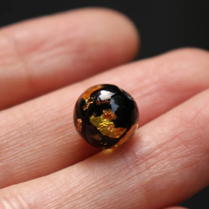 10pcs 8mm 10mm 12mm Foil Lampwork Beads Round for DIY Craft
