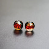 10pcs Luminous Lampwork Glass Beads Red Orange for Jewelry Making