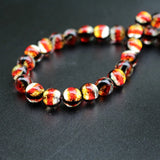 10pcs Luminous Lampwork Glass Beads Red Orange for Jewelry Making