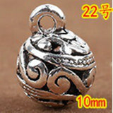 10pcs Antique Silver Hollow Metal Ball Pendants Beads DIY Jewelry