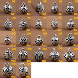 10pcs Antique Silver Hollow Metal Ball Pendants Beads DIY Jewelry