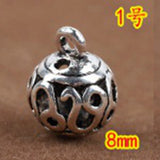 10pcs Antique Silver Hollow Metal Ball Pendants Beads DIY Jewelry