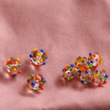 10pcs Original Multicolor 3D Rainbow Glass Beads for DIY Bracelet Earrings