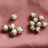 10pcs Original Multicolor 3D Rainbow Glass Beads for DIY Bracelet Earrings