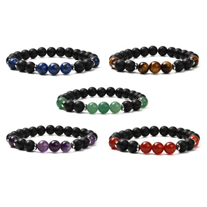 10pcs Mixed Stone Beaded Bracelet Set for Men Women