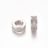 10pcs 8mm Brass CZ European Beads Spacer Charm for Jewelry Making