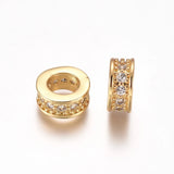 10pcs 8mm Brass CZ European Beads Spacer Charm for Jewelry Making
