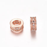 10pcs 8mm Brass CZ European Beads Spacer Charm for Jewelry Making