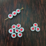 10pcs 8mm Shell Love Heart Beads Jewelry Making Loose Spacer Bead DIY Bracelet
