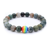 8mm Rose Quartz Rainbow Beads Strand Bracelet for Women Men