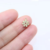 10pcs 8mm Stainless Steel Mini Flower Charms Pendant Unfading 2 Colors