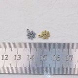 10pcs 8mm Stainless Steel Mini Flower Charms Pendant Unfading 2 Colors