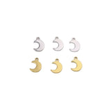 10pcs 8mm Stainless Steel Mini Moon Charms for DIY Jewelry