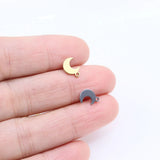 10pcs 8mm Stainless Steel Mini Moon Charms for DIY Jewelry
