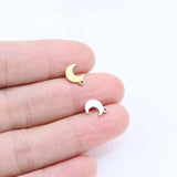 10pcs 8mm Stainless Steel Mini Moon Charms for DIY Jewelry