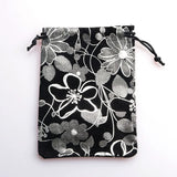 10pcs Flower Print Velvet Bag Jewelry Pouch Wedding Candy Gift Bag
