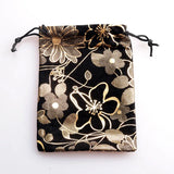 10pcs Flower Print Velvet Bag Jewelry Pouch Wedding Candy Gift Bag