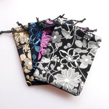 10pcs Flower Print Velvet Bag Jewelry Pouch Wedding Candy Gift Bag