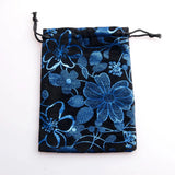 10pcs Flower Print Velvet Bag Jewelry Pouch Wedding Candy Gift Bag