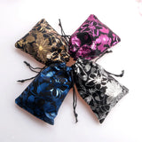 10pcs Flower Print Velvet Bag Jewelry Pouch Wedding Candy Gift Bag