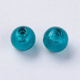 10pcs 9.5-10mm Foil Lampwork Round Beads for Jewelry Making F70