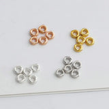 10pcs 925 Sterling Silver Twisted Circle Spacer Beads for DIY Bracelet Making