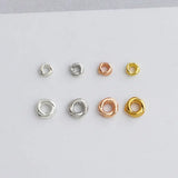 10pcs 925 Sterling Silver Twisted Circle Spacer Beads for DIY Bracelet Making