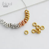 10pcs 925 Sterling Silver Twisted Circle Spacer Beads for DIY Bracelet Making