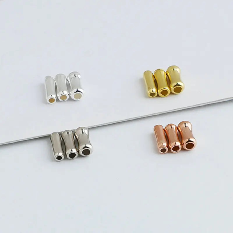 10pcs 925 Sterling Silver Bamboo Spacer Beads for DIY Bracelet