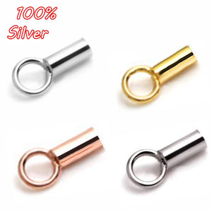 10pcs 925 Silver End Caps Clasps for Jewelry Making