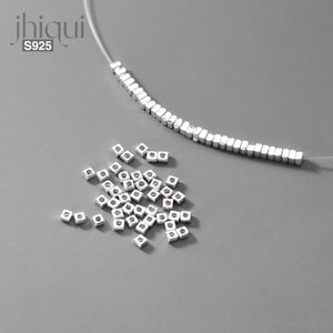 10pcs 925 Silver Square Spacer Beads for Jewelry Making