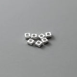 10pcs 925 Silver Square Spacer Beads for Jewelry Making