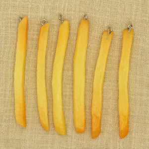 10pcs Resin Fries Food Charms Keychain Earring Pendant DIY Crafts