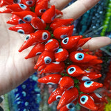 10pcs 30mm Red Pepper Eye Lampwork Beads Pendant DIY