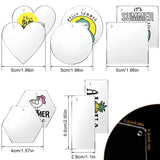 10pcs Acrylic Blanks Keychain Pendants Circle Heart Square DIY Crafts