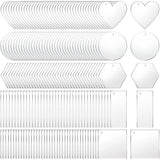 10pcs Acrylic Blanks Keychain Pendants Circle Heart Square DIY Crafts