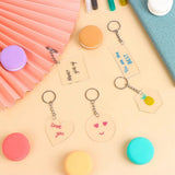 10pcs Acrylic Blanks Keychain Pendants Circle Heart Square DIY Crafts