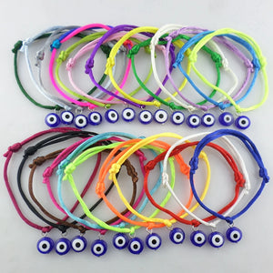 10pcs Red Cord Bracelet Protection Luck Acrylic Eye Bead Happiness